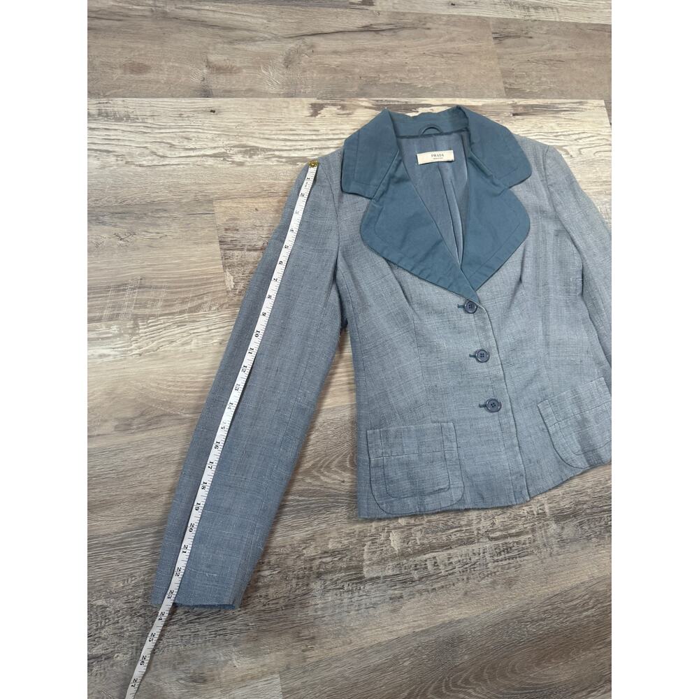 Vintage 90s Y2K Prada Silk Blazer Quiet Luxury Office Siren Workwear Slub Small - Picture 9 of 9